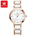 OLEVS-Relógio de pulso de quartzo impermeável feminino, elegante relógio puls